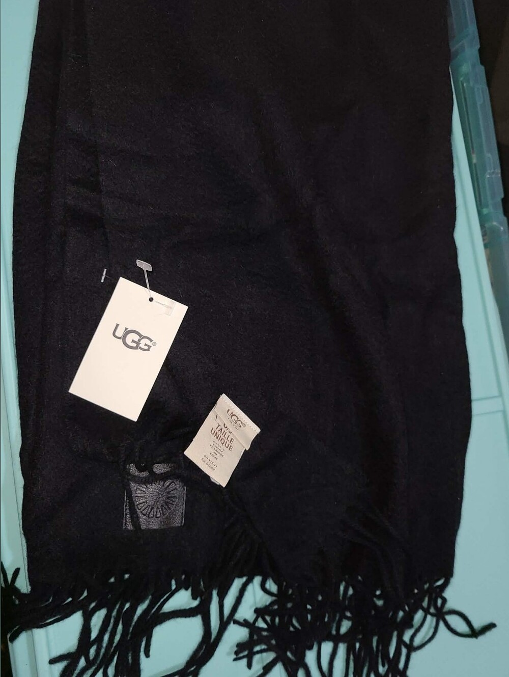 UGG Oversized Black Scarf With Fringe.  One Size ☆Authentic☆